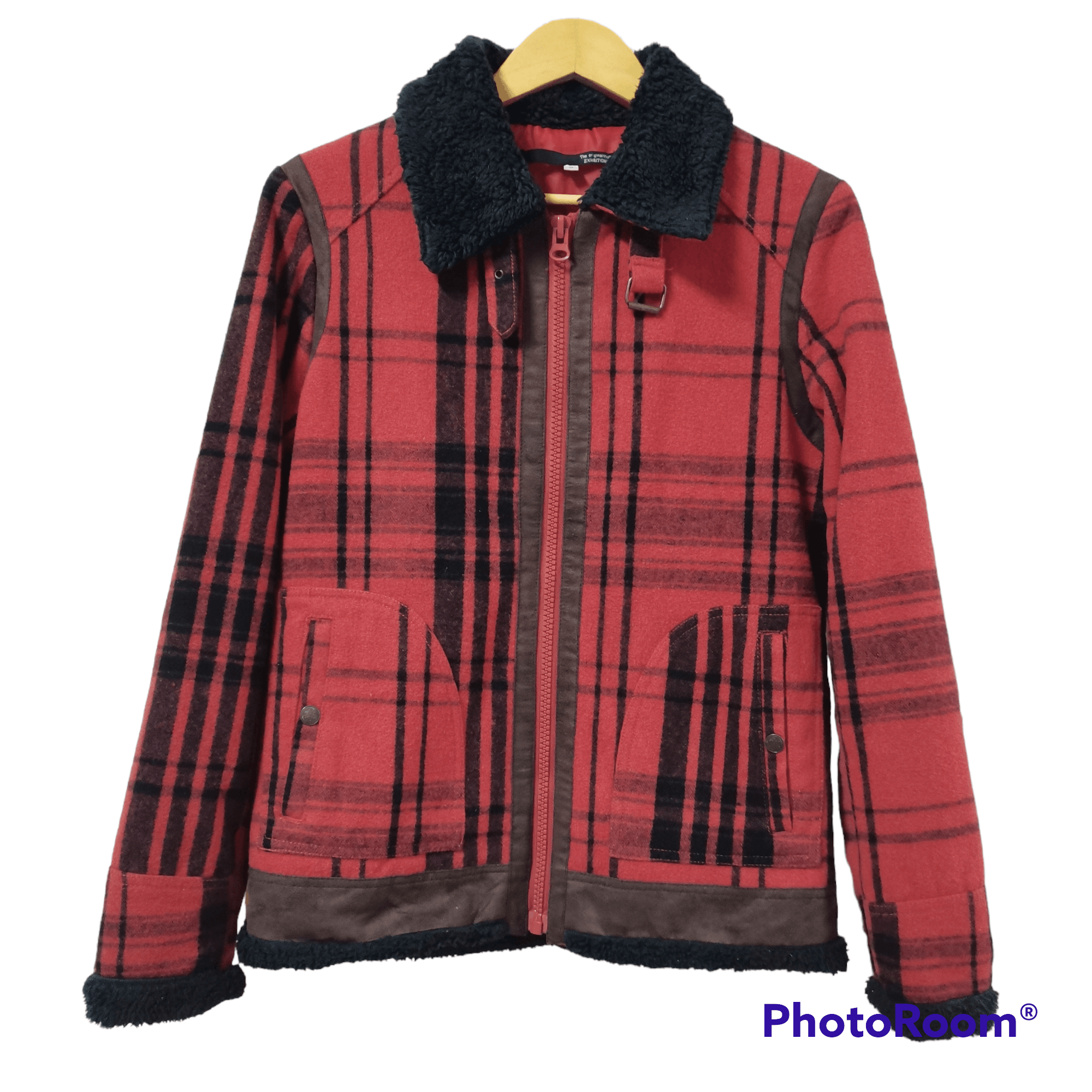 Japanese Brand × Vintage Vintage Exhibitionist Red Tartan Shearling Jacket Size US M / EU 48-50 / 2 - 1 Thumbnail
