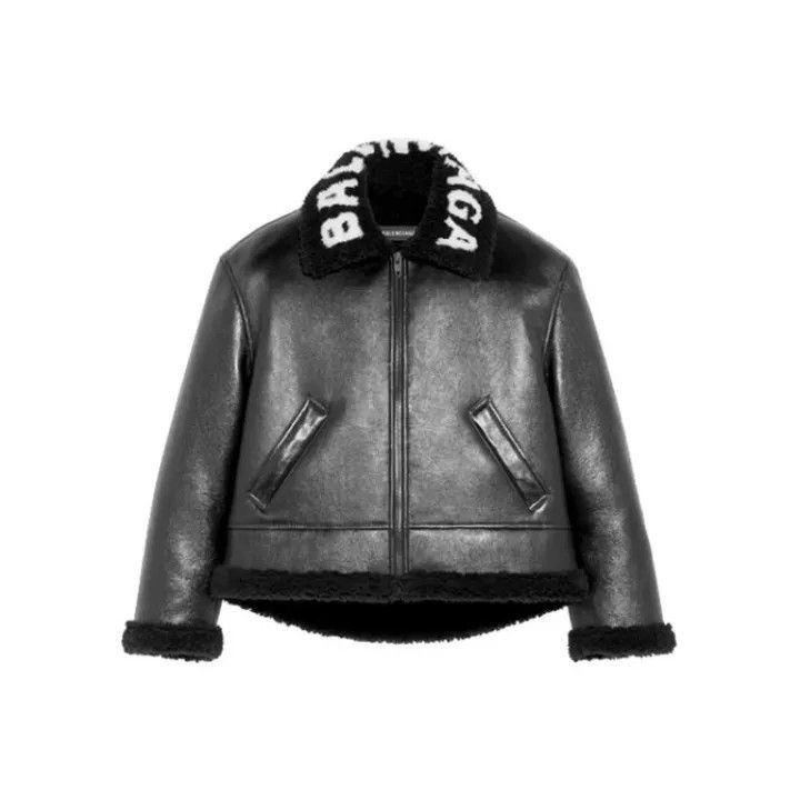 Balenciaga Balenciaga Men's Black Leather Oversized Jacket 0079 Size US L / EU 52-54 / 3 - 1 Thumbnail