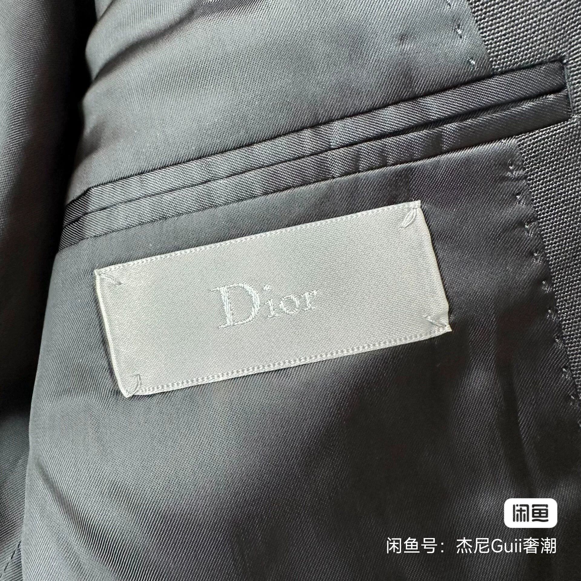 Dior DIOR HOMME Black Wool Stripe Logo Blazer 48 Size 48R - 5 Thumbnail
