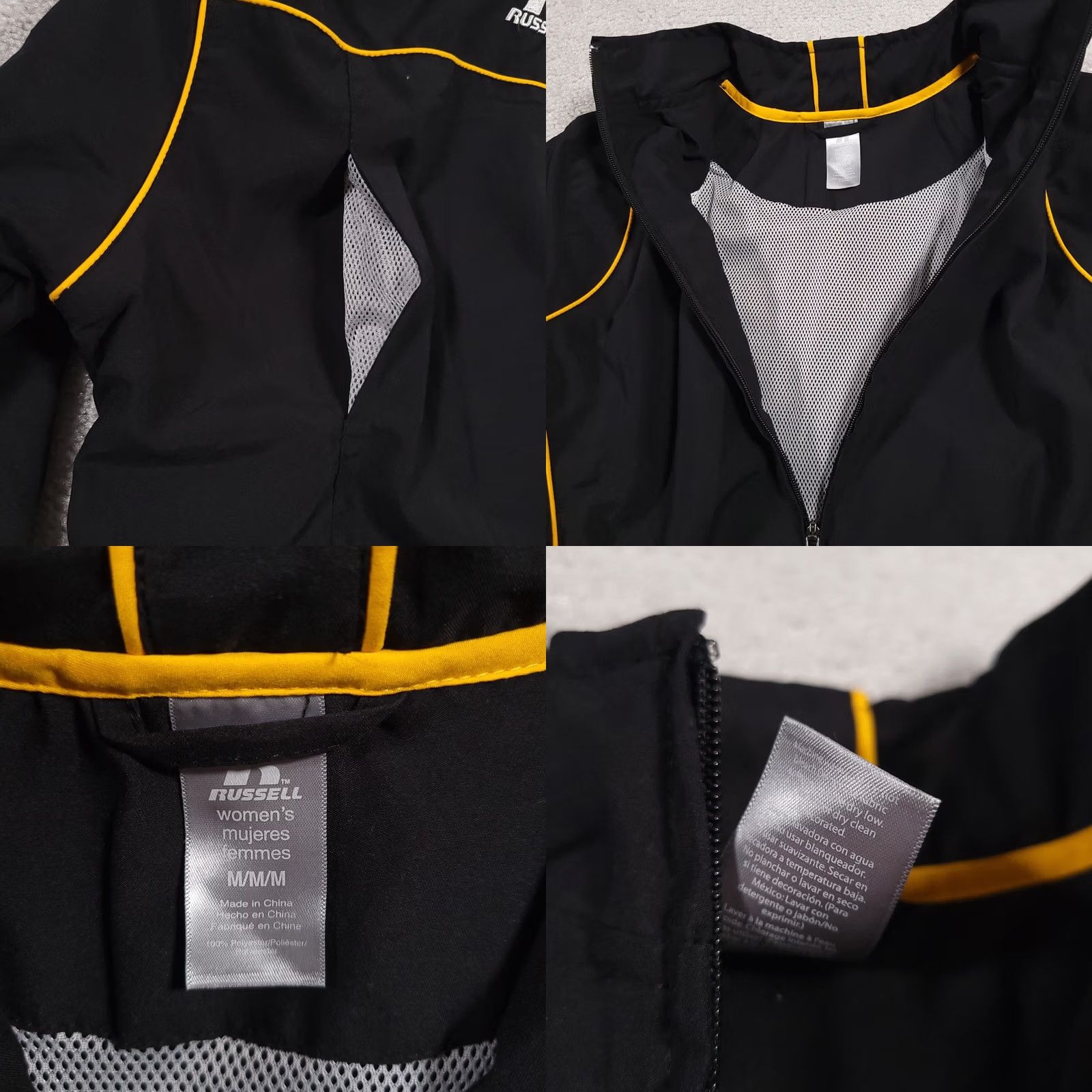 Russell Athletic VINTAGE Russell Athletic Jacket Womens Medium Wind Breaker Full Zip Black Long Sleeve Size M / US 6-8 / IT 42-44 - 9 Thumbnail