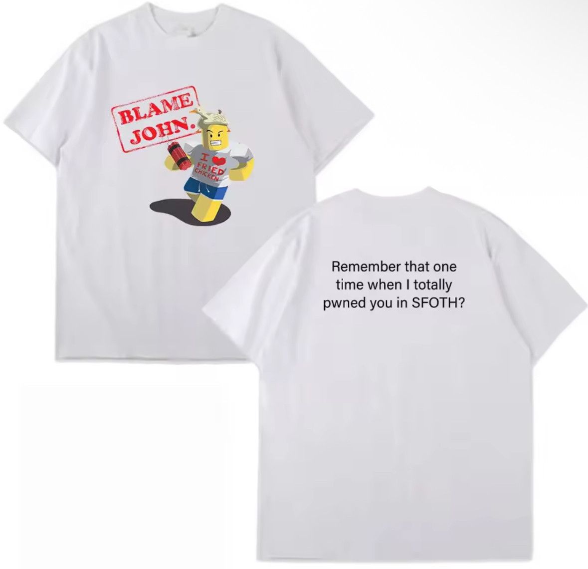 Other Y2K Streetwear Blame Building Block Print White T-Shirt Size M / US 6-8 / IT 42-44 - 1 Thumbnail