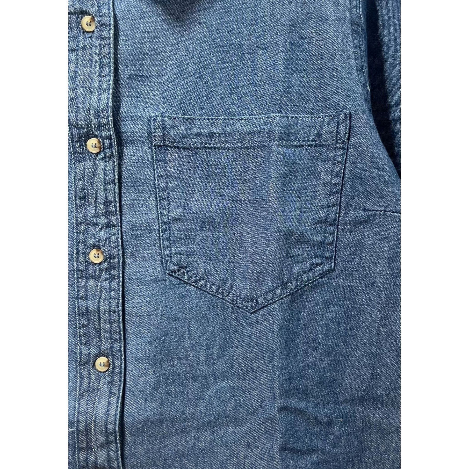 Other Sweet Envy- Women's Chambray Long Sleeve Button Down Shirt W Size M / US 6-8 / IT 42-44 - 12 Thumbnail