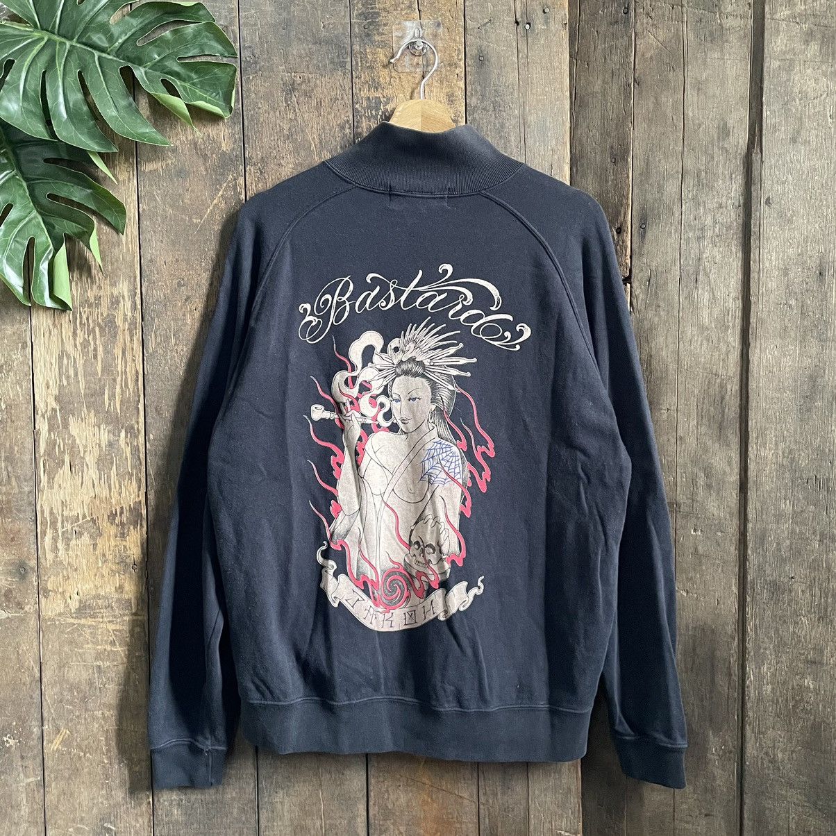 image of If Six Was Nine x Seditionaries Bastard Sukajan Karakuri Style Punk Seditionaries Sweatshirt in Bla