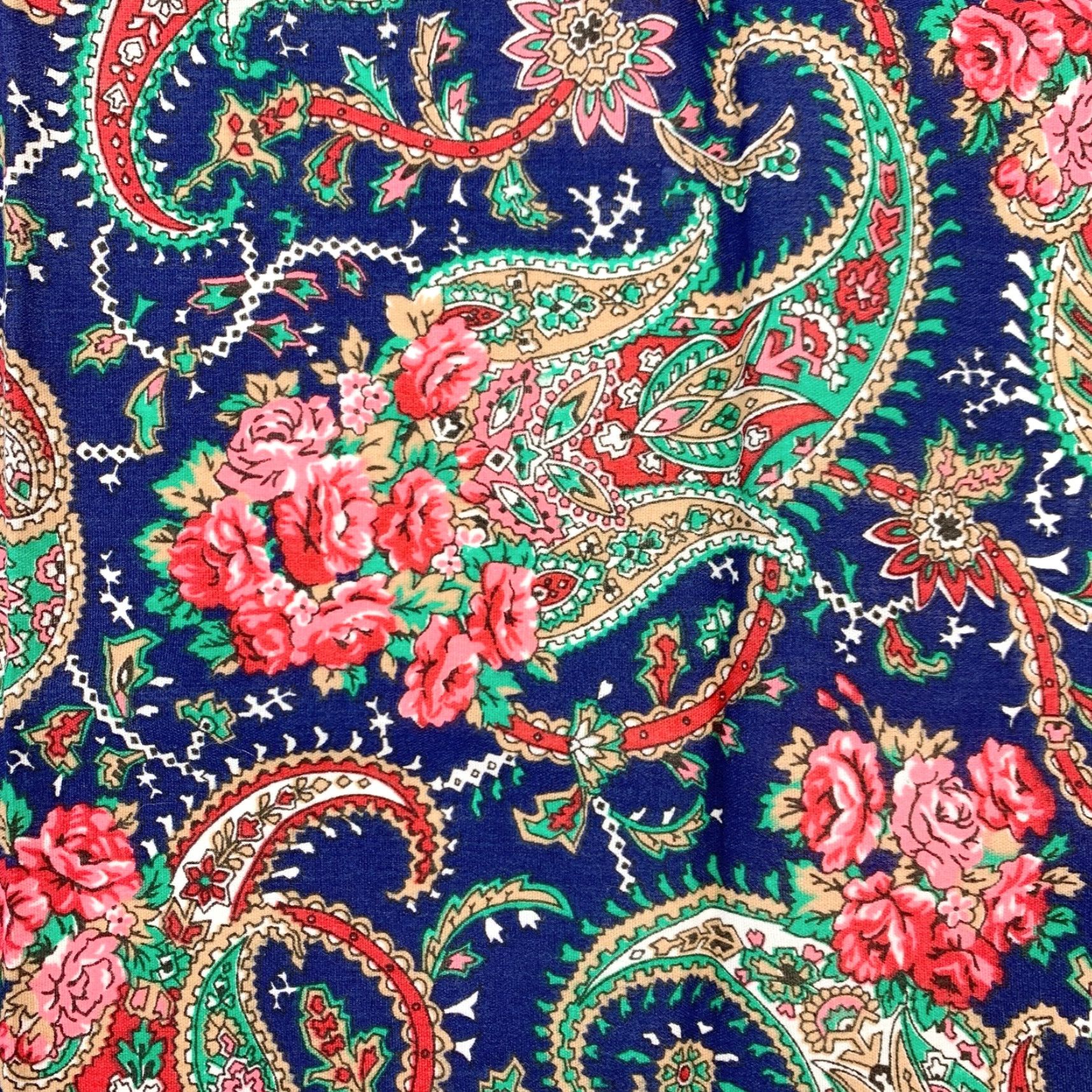 Vintage VINTAGE Bandana Shirt? 21" x 21" Blue Paisley Cotton Blend 50/50 Made in USA Unbranded Unisex Western Size ONE SIZE - 3 Thumbnail
