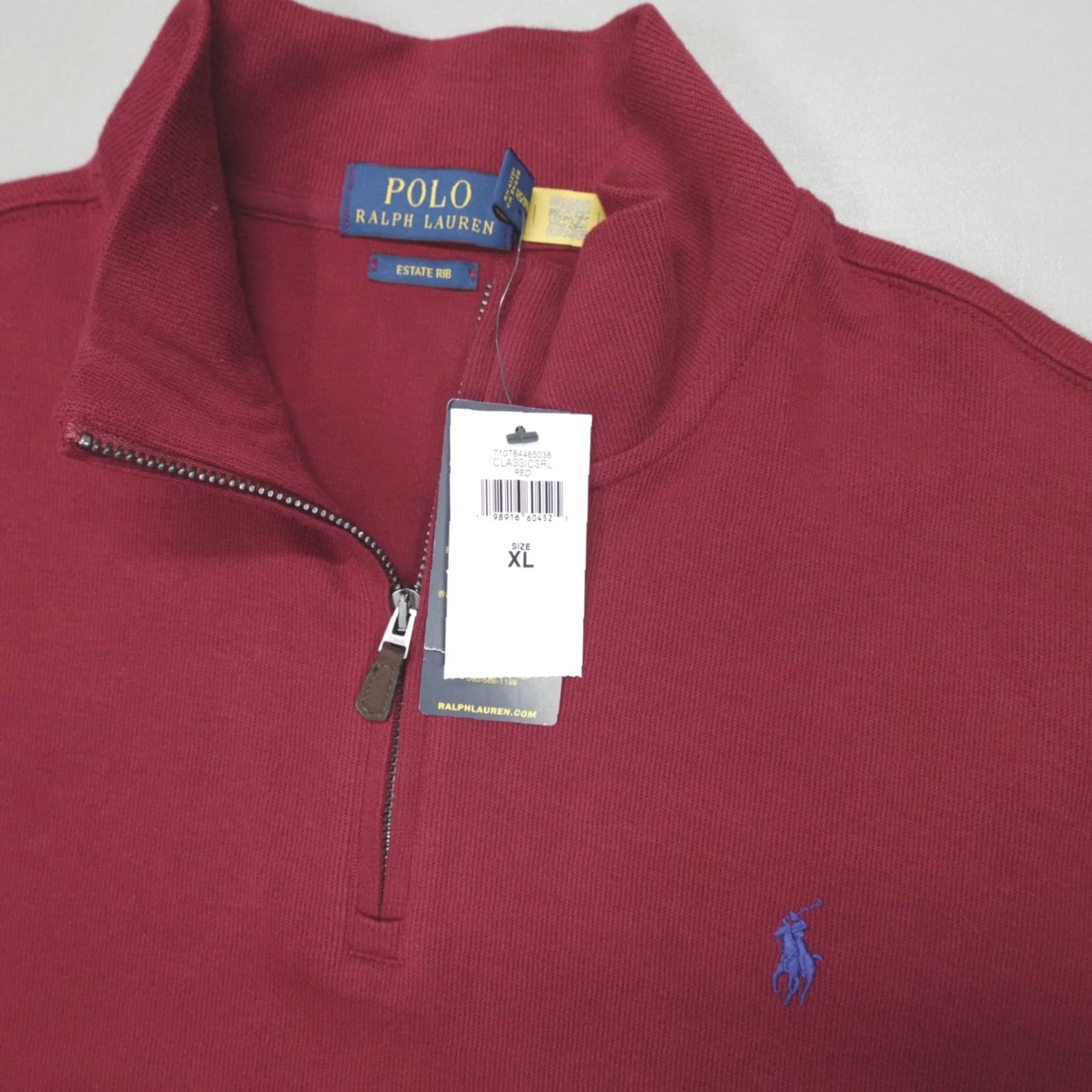 Polo Ralph Lauren Polo Ralph Lauren Estate Rib 1/4 Zip Pullover Sweater Red Men's XL Classic Knit Mock Neck Size US XL / EU 56 / 4 - 3 Thumbnail