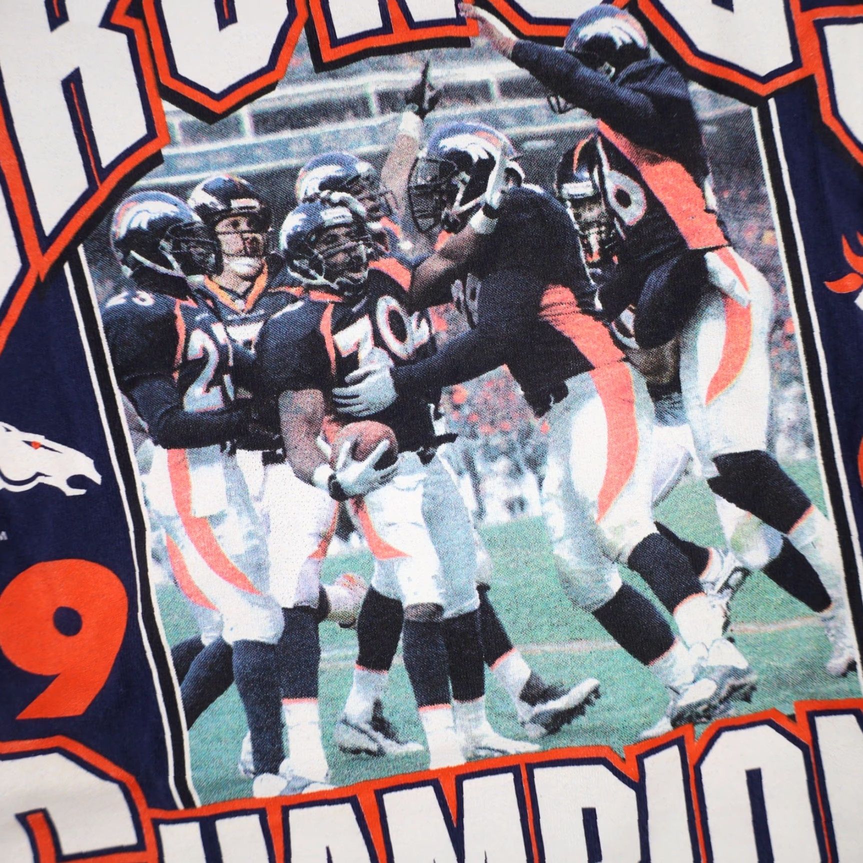 NFL VINTAGE Denver Broncos Champions Mens Large Graphic T Shirt NFL Blue 1997 Football Fan Mens Size US L / EU 52-54 / 3 - 5 Thumbnail