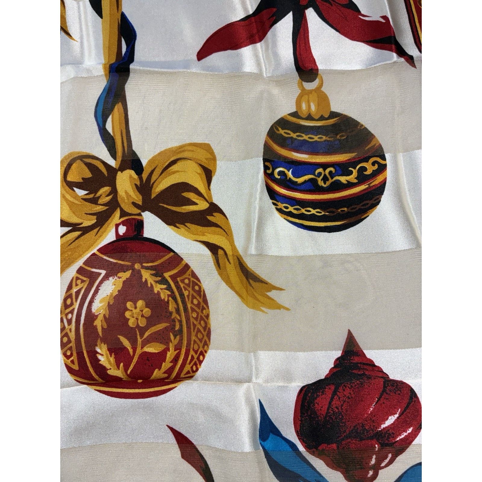 Talbots VTG Talbots 100% Silk Scarf Holiday Ornament Square Xmas Size ONE SIZE - 3 Thumbnail