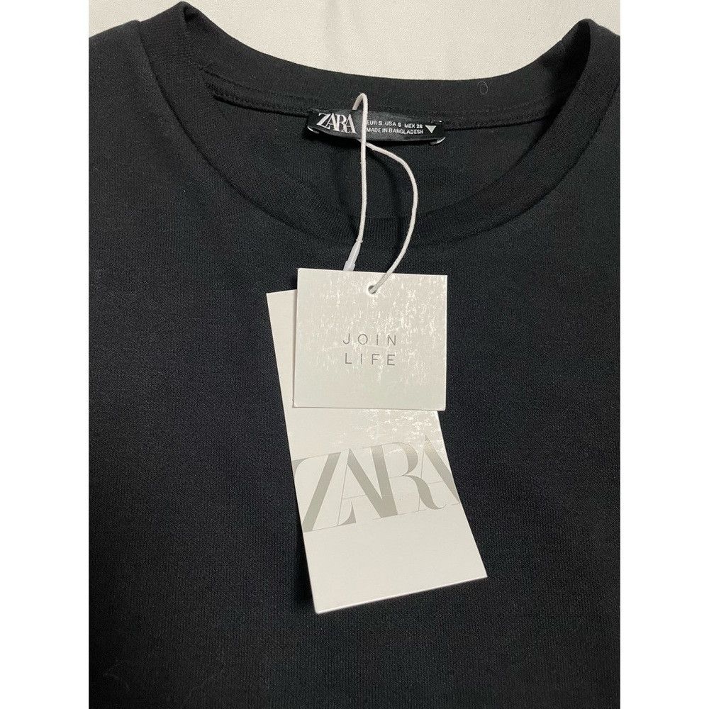 Zara NWT New Zara Black Cotton Short Sleeve Dress Size S Size S / US 4 / IT 40 - 8 Thumbnail