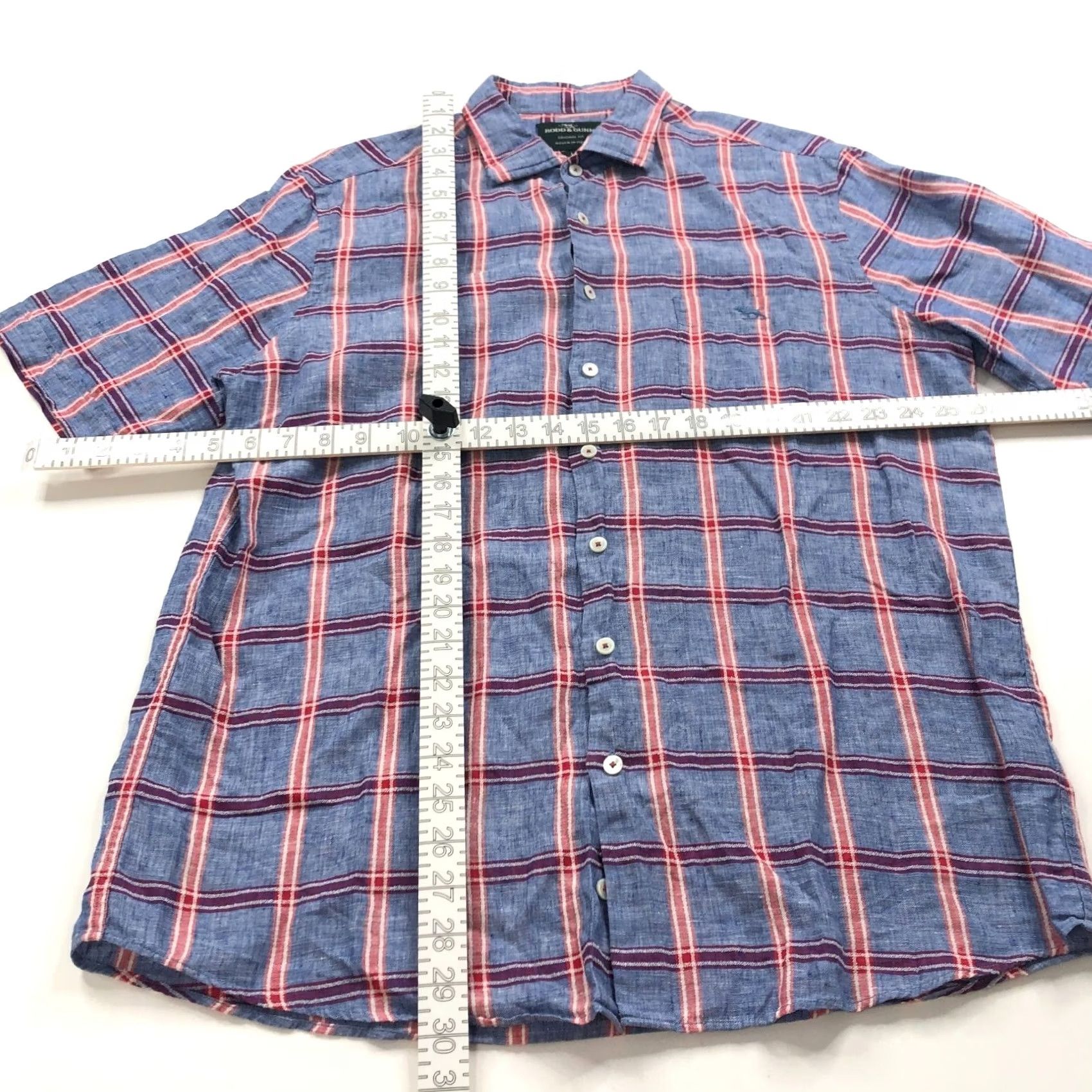 Rodd & Gunn Rodd & Gunn Button Linen Blend LG SS Casual No Pocket Collared Shirt Blue MINT Mens L Cotton Linen Blend Button-Up Plaid" Size US L / EU 52-54 / 3 - 2 Thumbnail