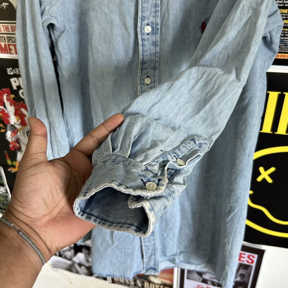 Ralph Lauren Vintage Ralph Lauren Distressed Denim Long Sleeve Shirt Size US M / EU 48-50 / 2 - 8 Thumbnail