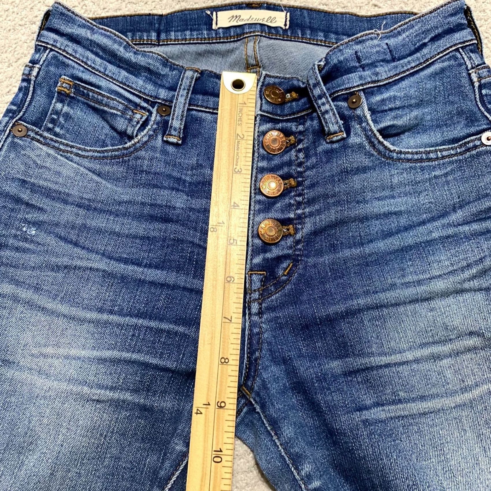 Madewell Madewell Jeans Womens 25 Blue Denim High Rise Skinny Distressed Raw Hem Category: Jeans Size 42" / US 20 - 7 Thumbnail