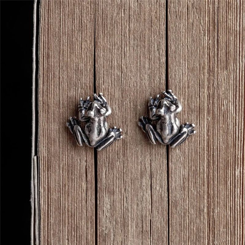 Jewelry Cute Froggies Stud Earrings 925 Sterling Charm Earring Gift Size ONE SIZE - 6 Thumbnail