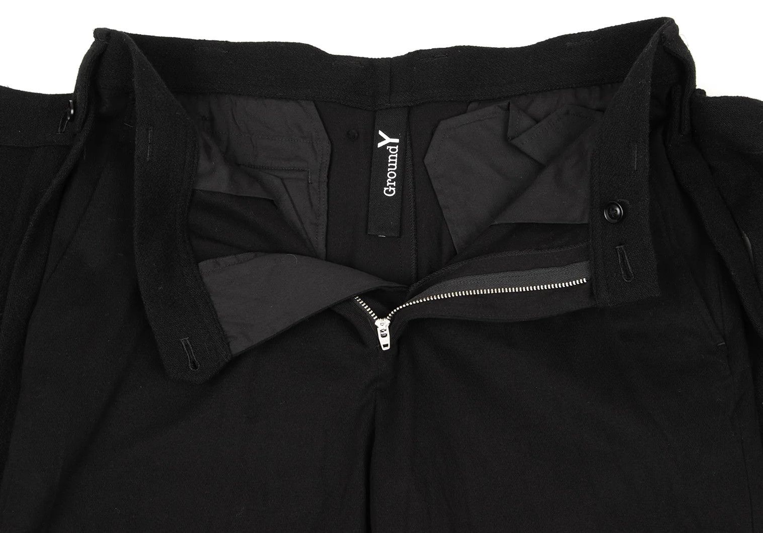 Yohji Yamamoto Flannel Wool Mixed Material Skirt Pants Black Size 3 Size US 34 / EU 50 - 9 Thumbnail