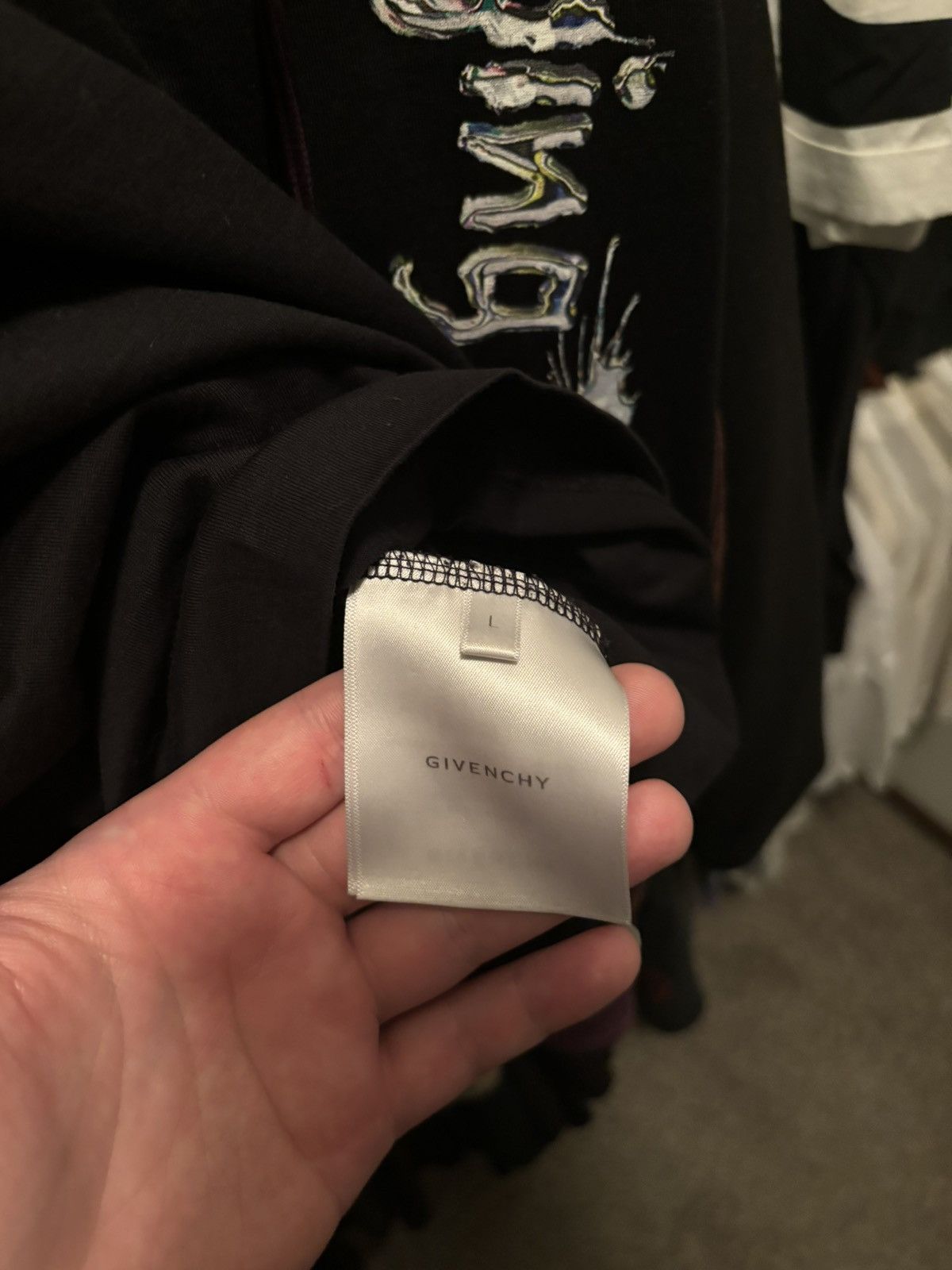 (B).Stroy × Givenchy Black Double Layer Long Sleeve T-shirt Size US L / EU 52-54 / 3 - 4 Thumbnail