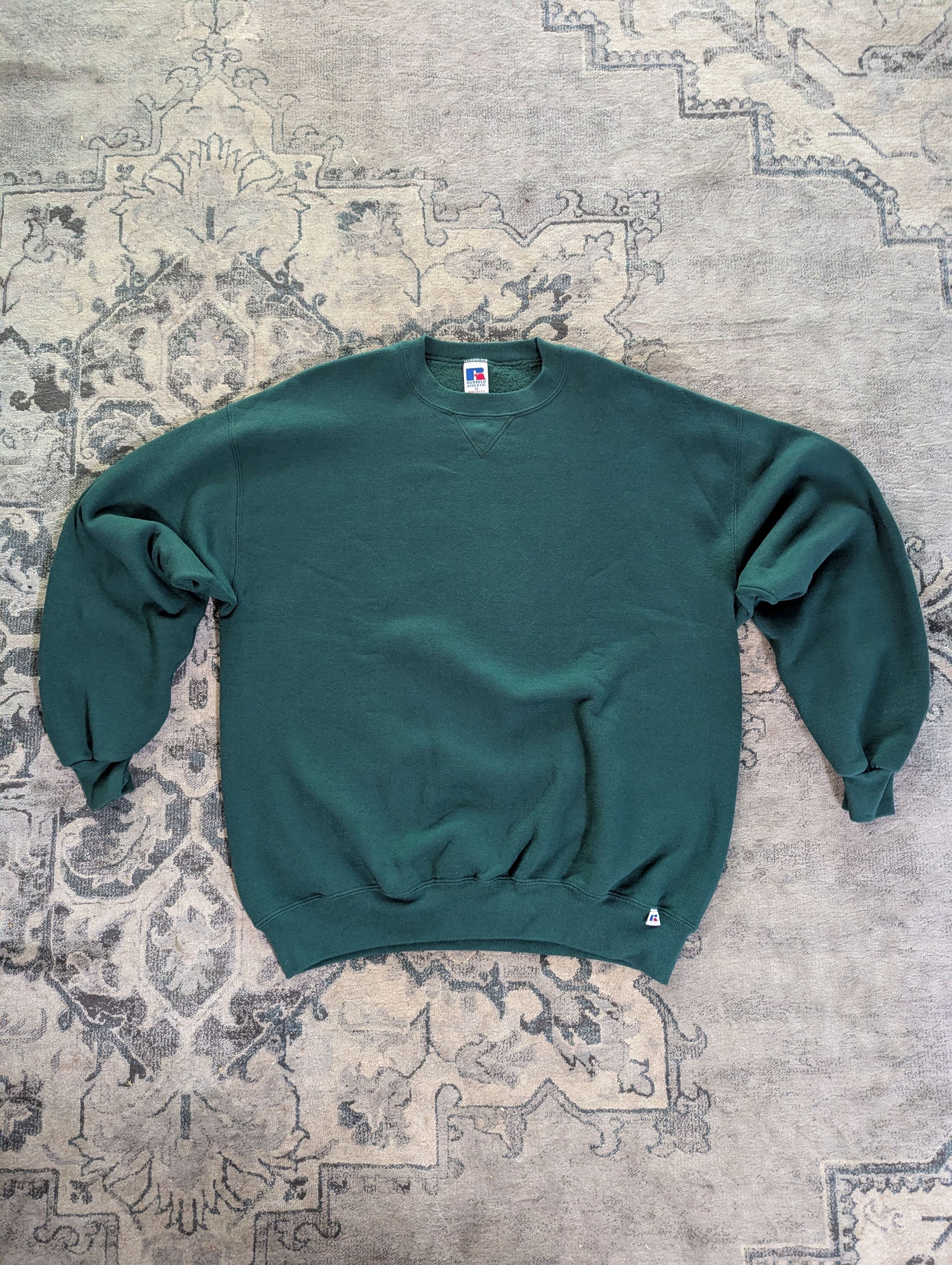 Russell Athletic Vintage Russel Athletic Green Crewneck 90s Size US XL / EU 56 / 4 - 1 Thumbnail