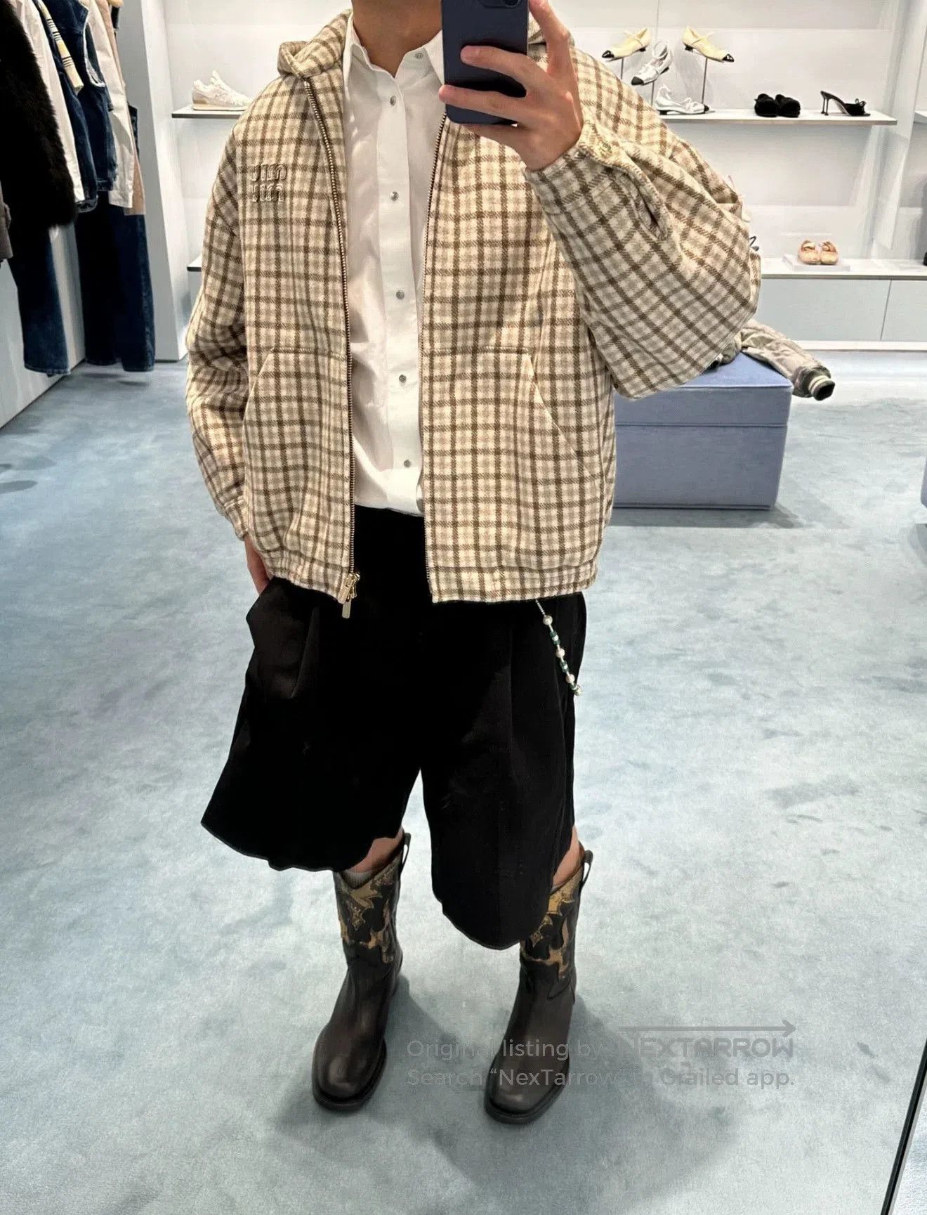 Miu Miu miumiu checked hooded zip. Size US M / EU 48-50 / 2 - 7 Thumbnail