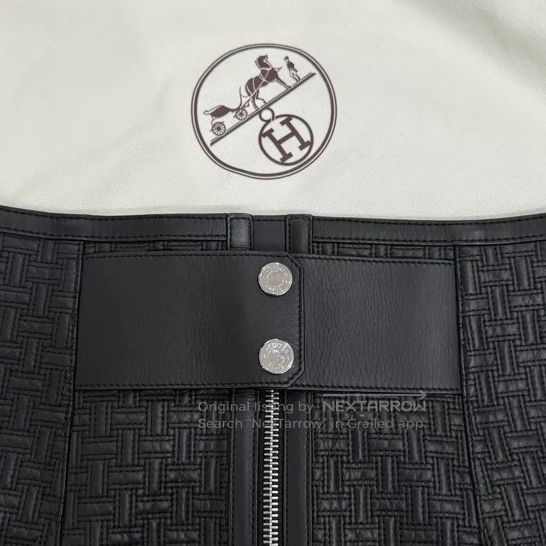 Hermes Hermes Black All Print Sheepskin Skirt Size 24" / US 00 / IT 34 - 3 Thumbnail