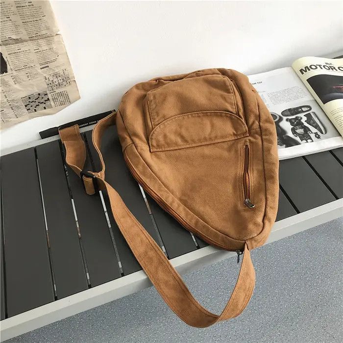 Japanese Brand 45x32x12cm Canvas Chestbag Pack Daily Sport Bag Size ONE SIZE - 3 Thumbnail