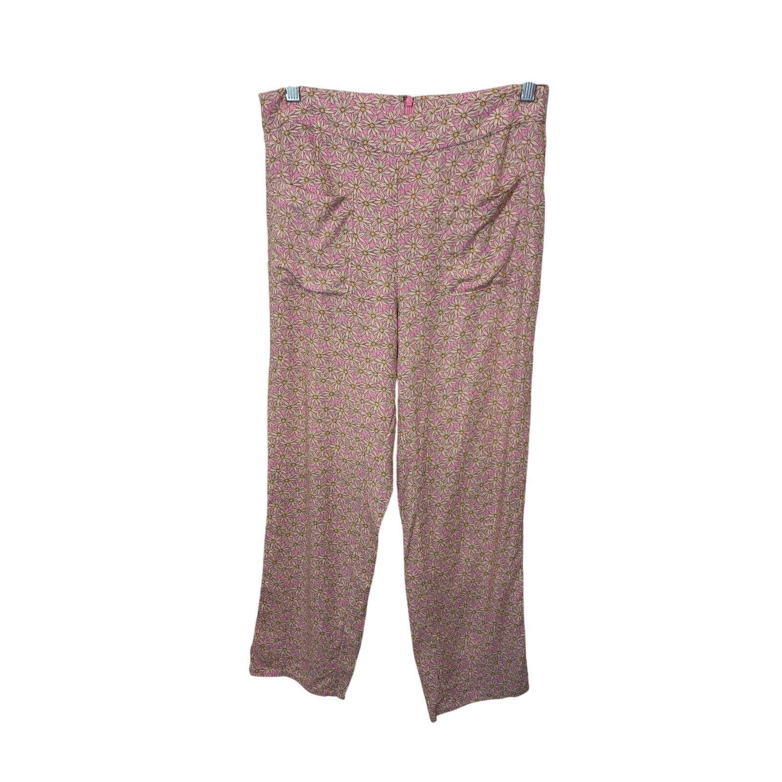 Other Lelis Floral Linen Blend Pink Daffodil Pants Woodstock Retro Size 25" / US 0 / IT 36 - 1 Thumbnail