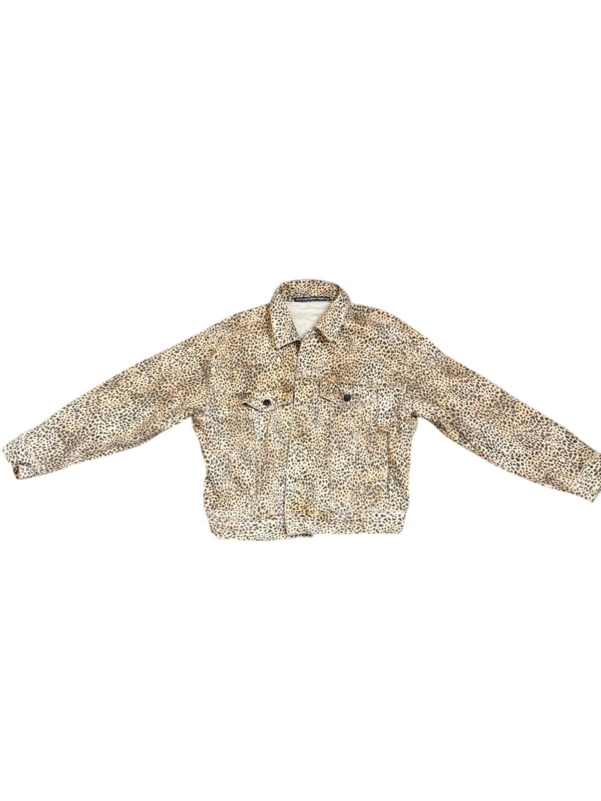 Alexander Wang Alexander Wang "Game" Leopard Print Denim Trucker Jacket Size L / US 10 / IT 46 - 1 Thumbnail