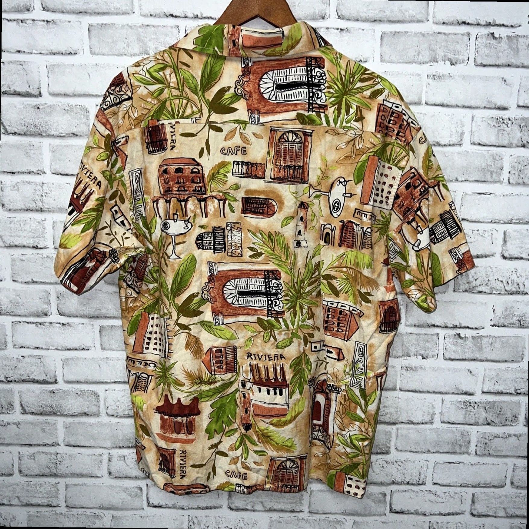 Vintage Cuban Cigar Factory Beige Hawaiian Shirt Mens Regular Fit Size Large Size US L / EU 52-54 / 3 - 4 Thumbnail
