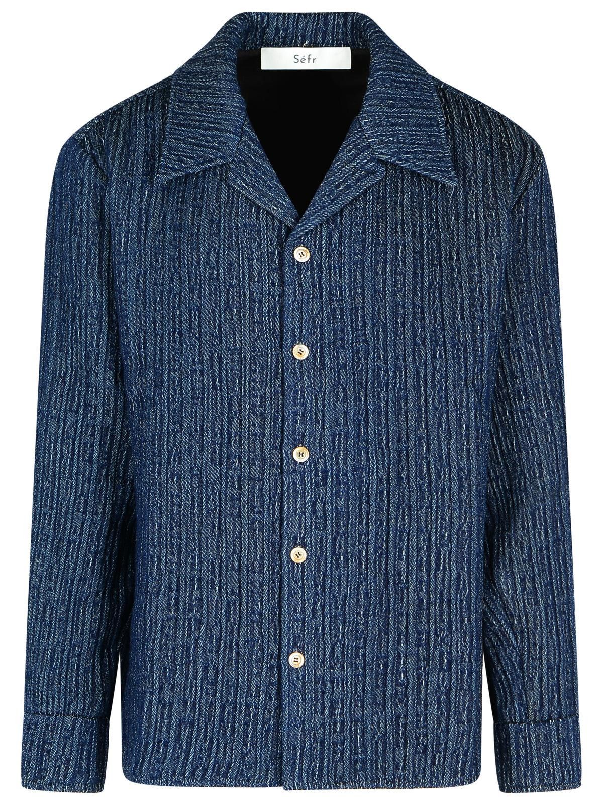 Sefr SEFR 'Wes' Blue Cotton Shirt Size US L / EU 52-54 / 3 - 1 Thumbnail