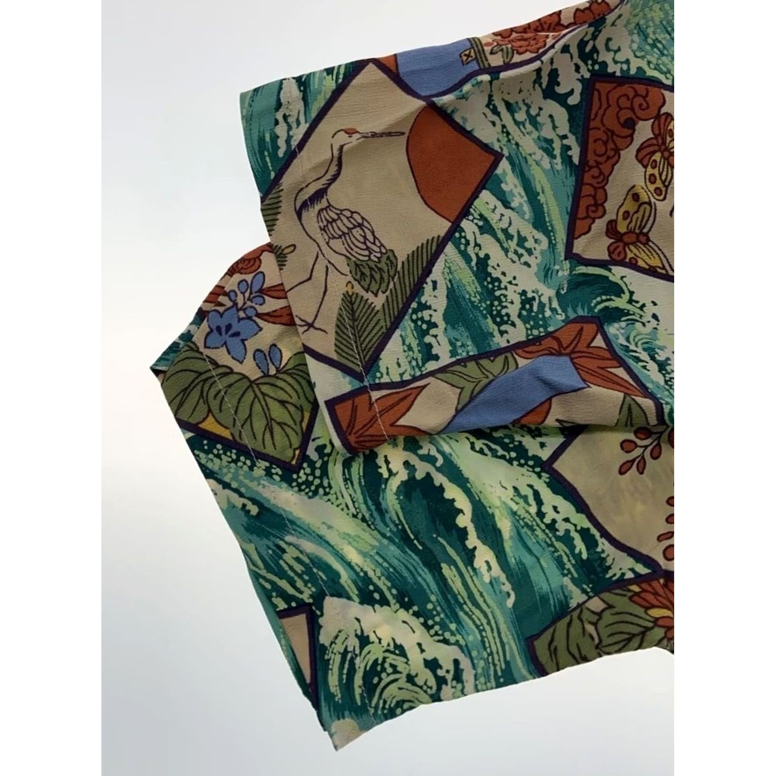 Sun Surf SUN SURF Shirt Size XS Green Aloha Rayon Hanafuda All-Over Print USED Men's Size US XS / EU 42 / 0 - 3 Thumbnail