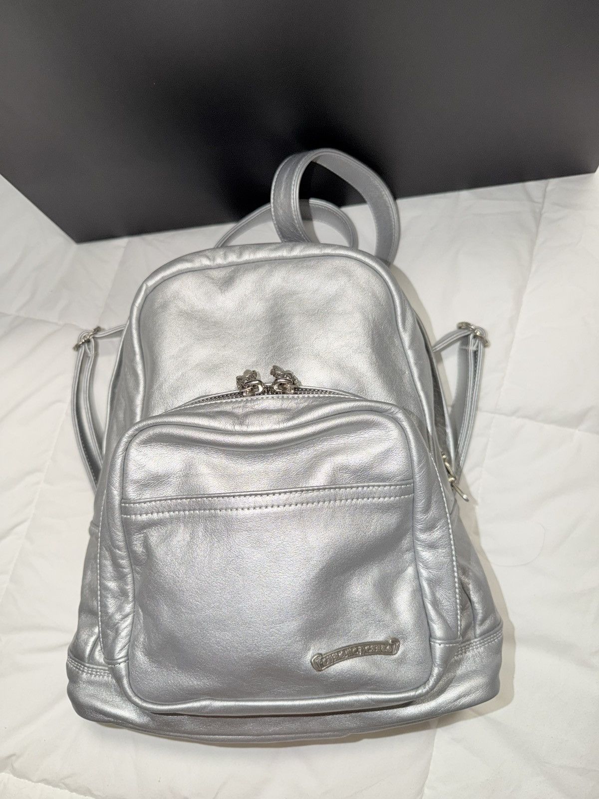 Chrome Hearts 1 of 1 Silver Chrome Heart Leather Backpack Size ONE SIZE - 5 Thumbnail