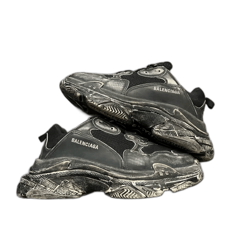 Balenciaga Balenciaga Triple S Black Gray Sneakers Size US 10 / EU 43 - 1 Thumbnail