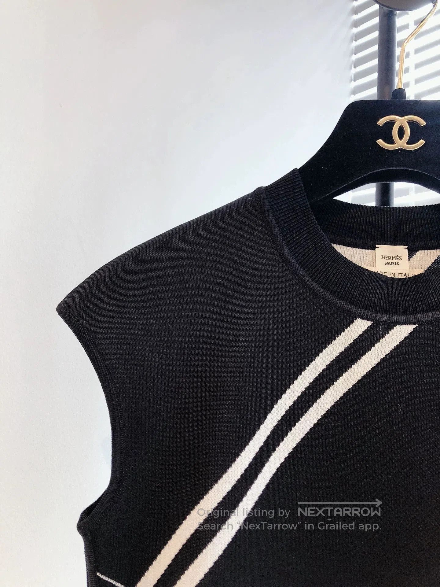 Hermes Hermes Black Grey White Knit Dress. Size US XS / EU 42 / 0 - 3 Thumbnail