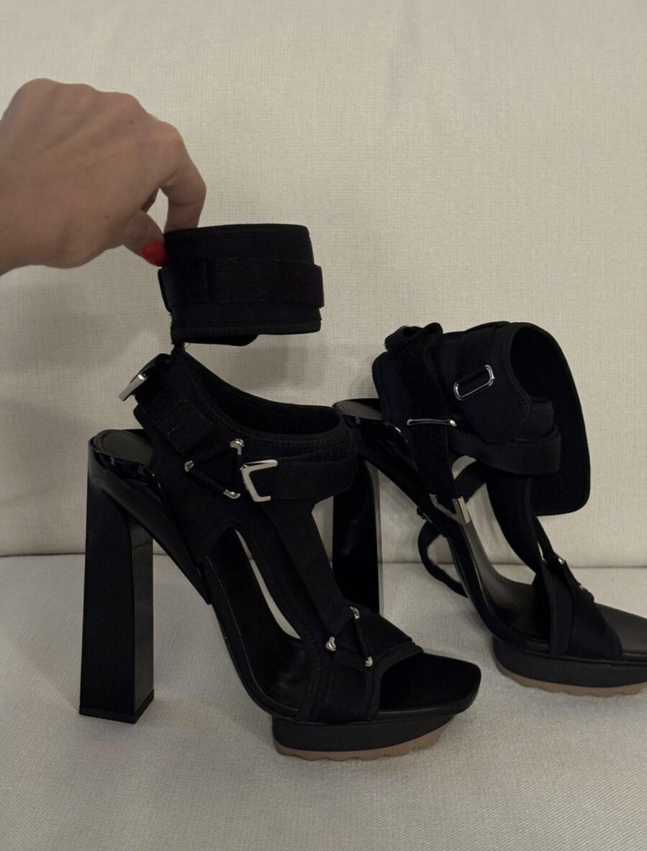 Versace VERSACE Platform Neoprene Strap High Heels eu40 Never Worn Size US 8.5 / IT 38.5 - 3 Thumbnail