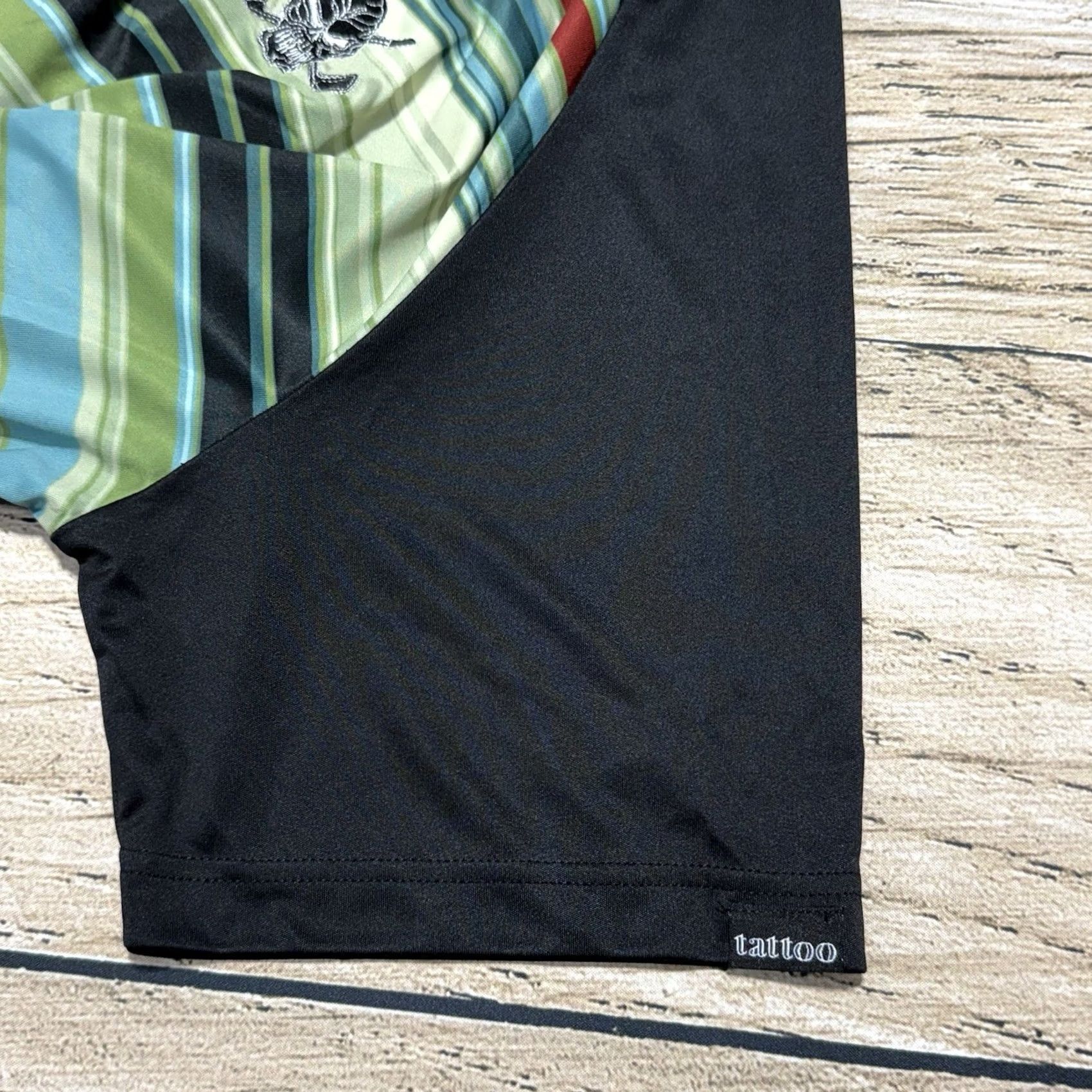 Vintage Tattoo Golf Polo Shirt Mens 3XL Black Striped Skull Retro Collection Performance Shirt Size US XXL / EU 58 / 5 - 4 Thumbnail
