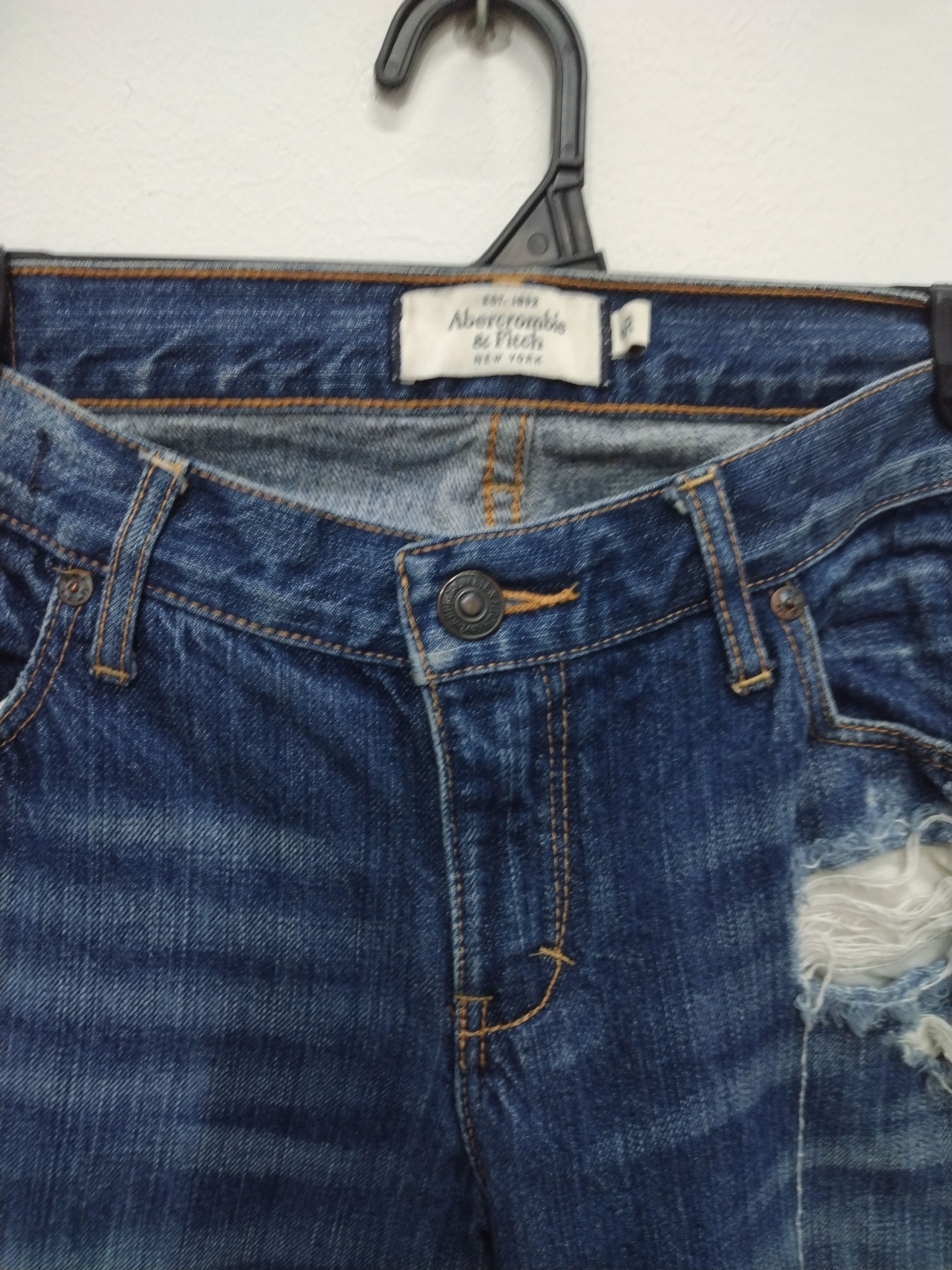 Abercrombie & Fitch × Le Grande Bleu (L.G.B.) × Vintage 💥FLARE💥ABERCROMBIE&FITCH DISTRESSED JEANS Size 32" / US 10 / IT 46 - 6 Thumbnail