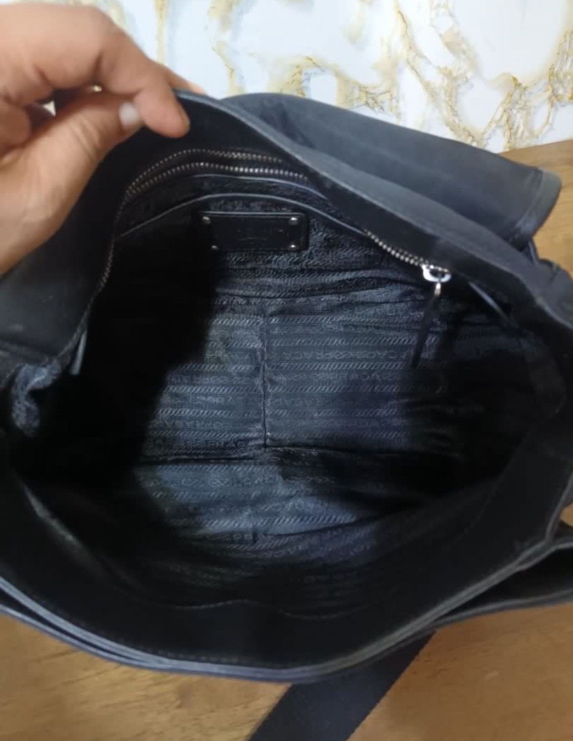 Prada Authentic Prada All Black Messenger Bag Size ONE SIZE - 4 Thumbnail
