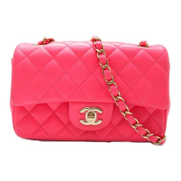image of Chanel Cc Mini Classic Square Single Flap in Pink, Women's