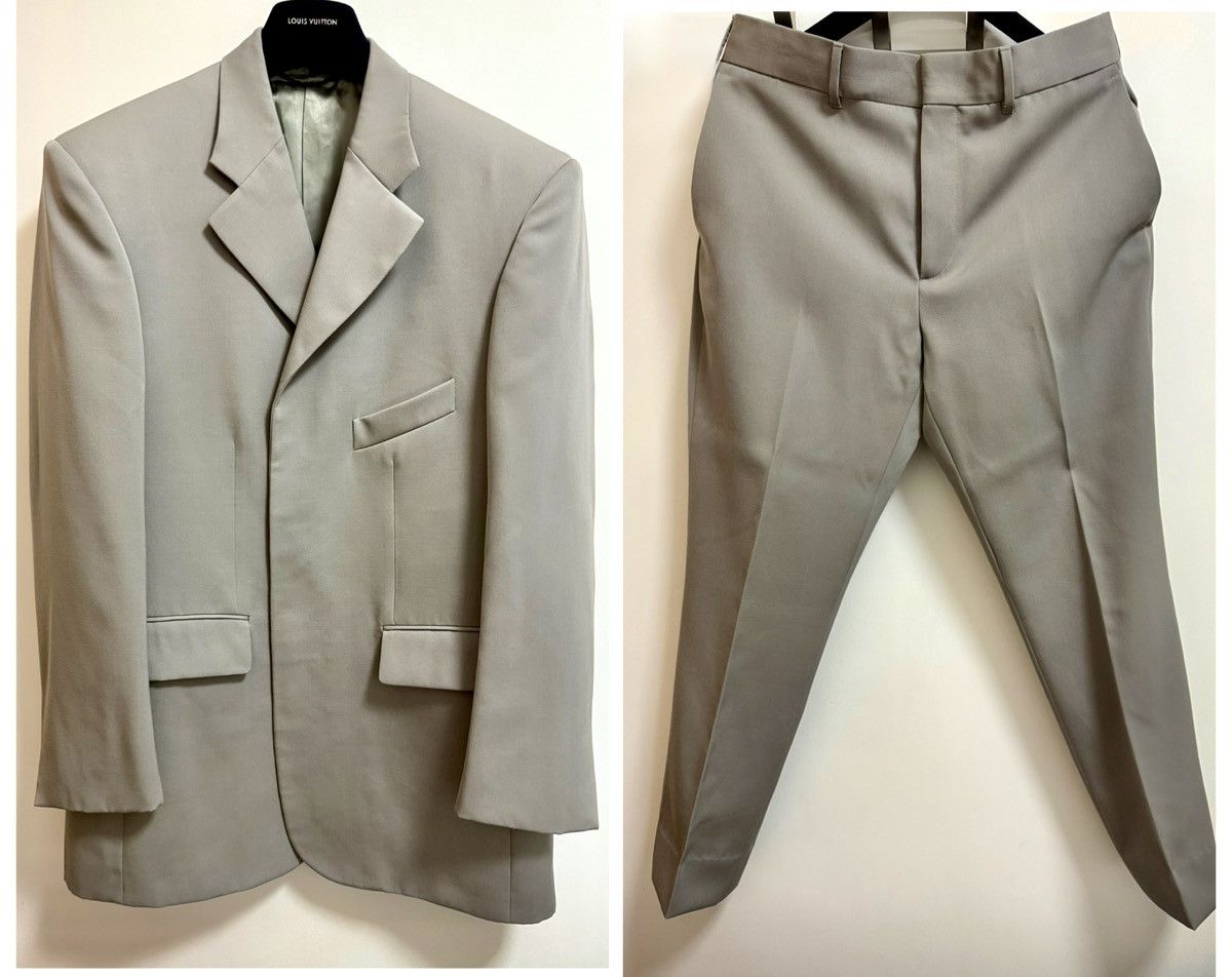 Louis Vuitton Louis Vuitton gray wool oversized blazer and pants 48 Size 48L - 2 Thumbnail