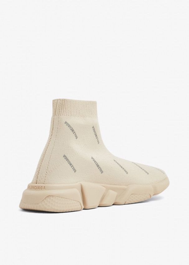 Balenciaga o1mt1gz1124 KIDS Speed Recycled Knit Sneakers in Beige Size US 5 / EU 37 - 2 Thumbnail