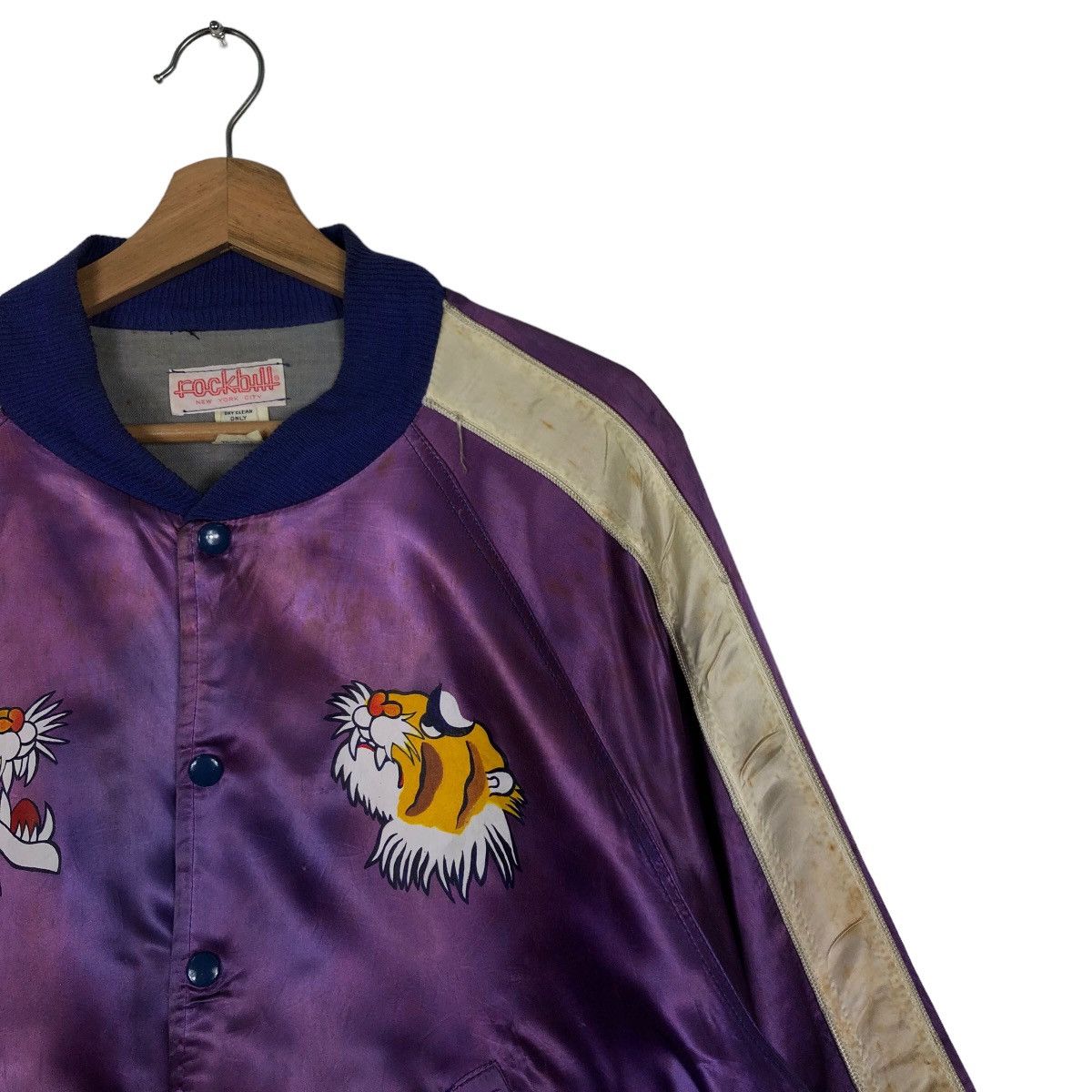 Japanese Brand 🔥90’s Rockbull Sukajan Jacket Satin Big Logo Made in USA Size US L / EU 52-54 / 3 - 5 Thumbnail