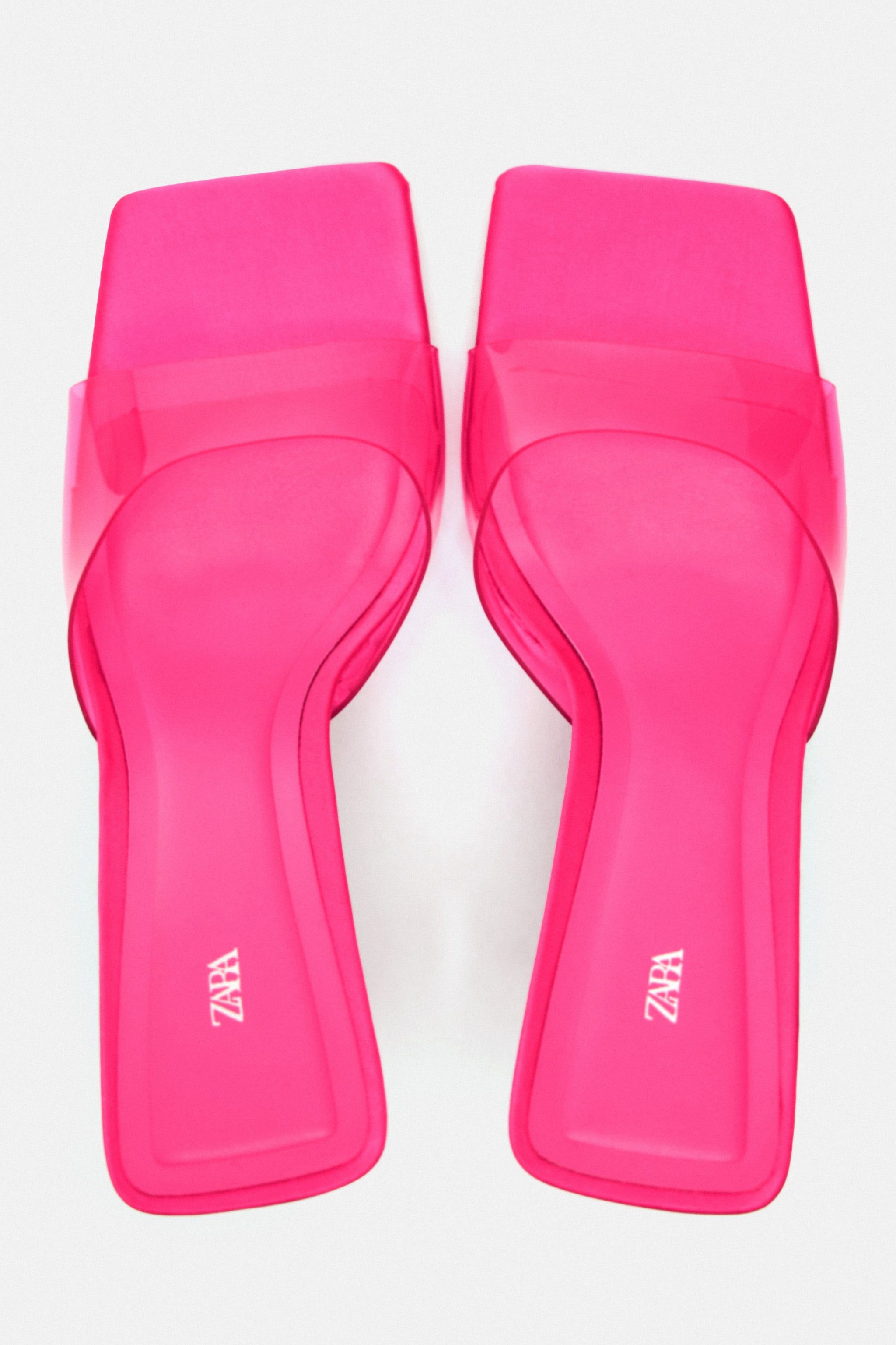 Zara high heeled vinyl mule sales