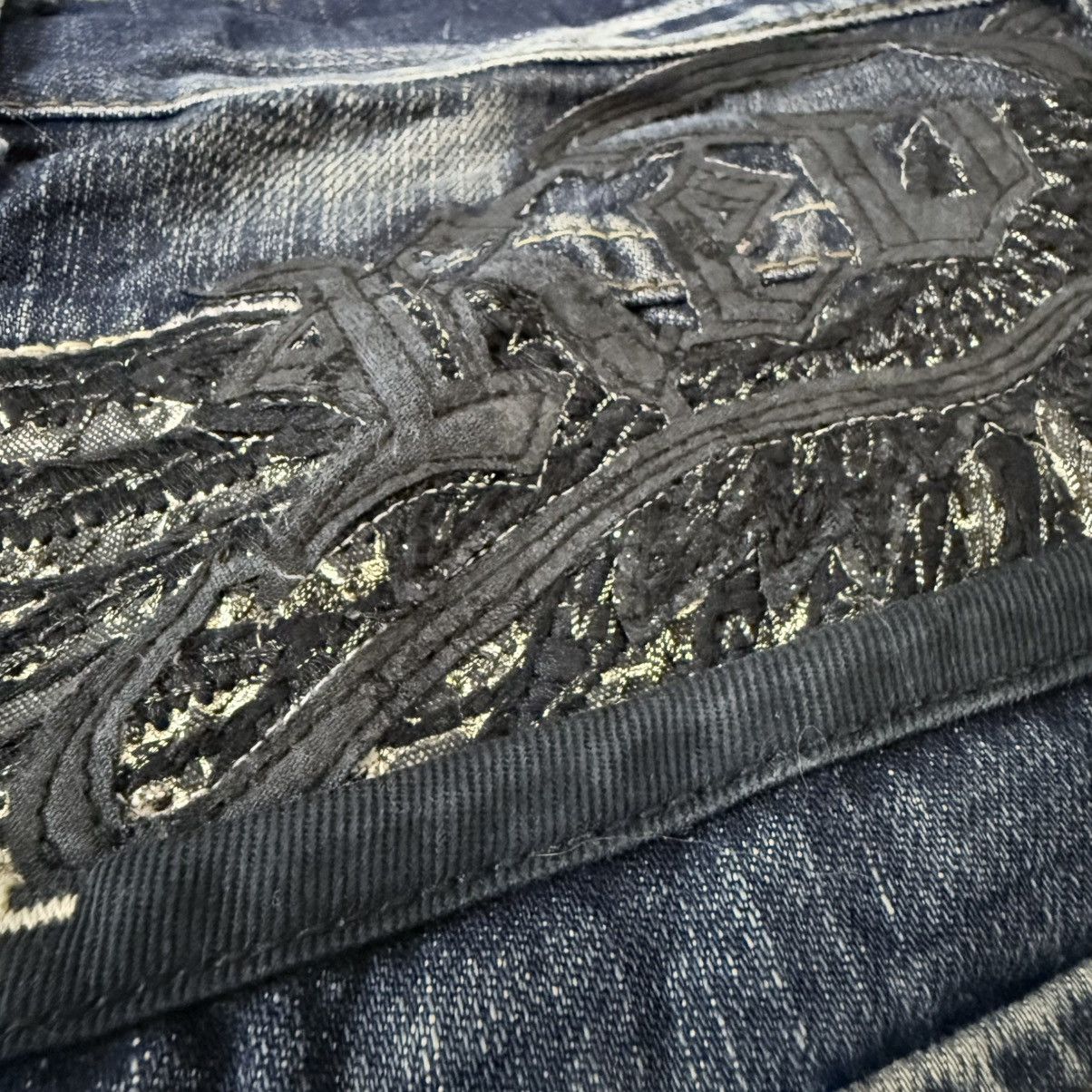 Rock Revival Crazy Seditionaries Red Papper Spellout Distressed Denim Size US 32 / EU 48 - 10 Thumbnail