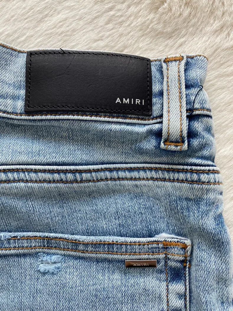 Amiri Amiri Size 34 Washed blue leopard print patchwork MX1 jeans Size US 34 / EU 50 - 2 Thumbnail