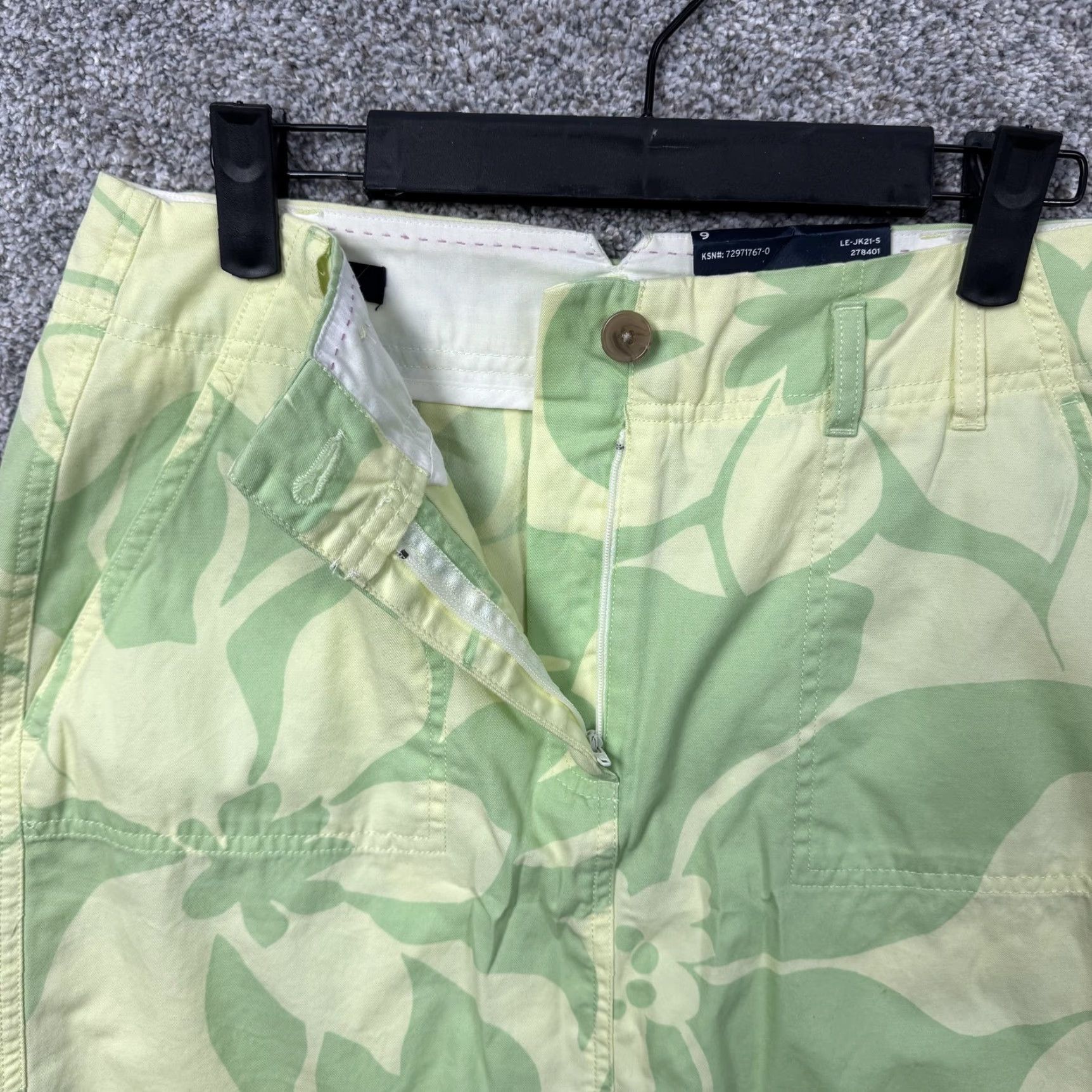 Lands' End Lands' End Chino Skort 6 Green Floral Weekend Pockets Casual Utility Twill Cotton Knee Length Women Womens Size 28" / US 6 / IT 42 - 6 Thumbnail
