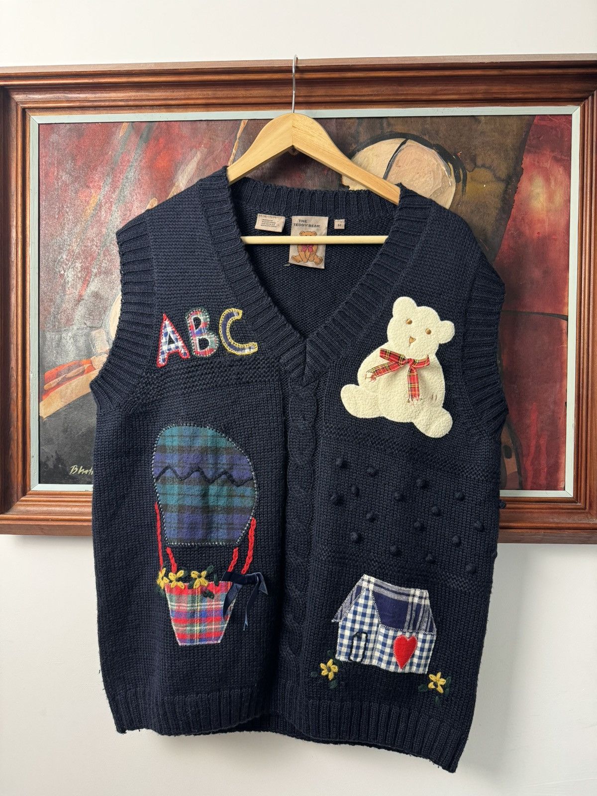 Vintage Vintage 90s The Teddy Bear Sweater Vest Knit Cute Rare Y2k Size US M / EU 48-50 / 2 - 1 Thumbnail