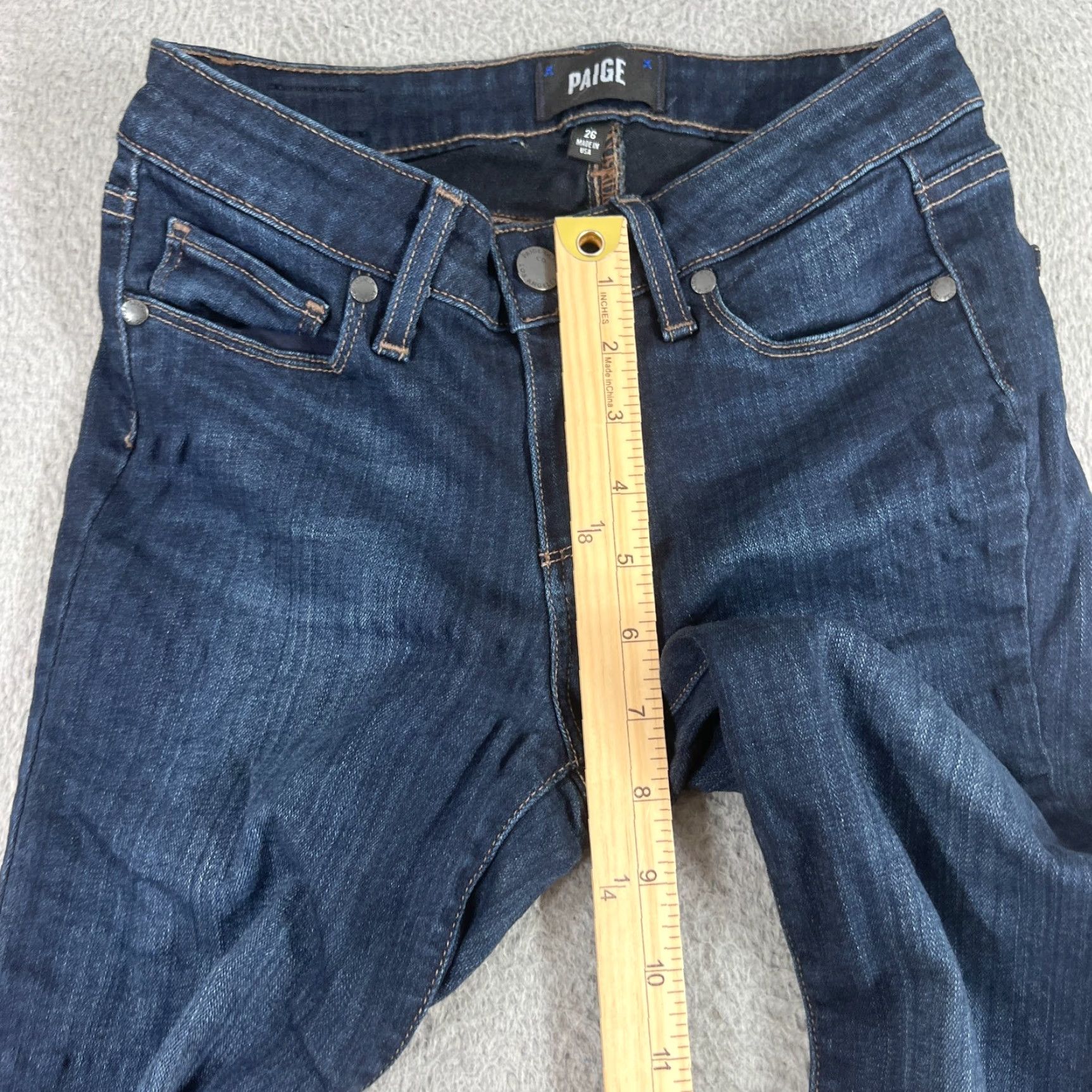 Paige Paige Jeans 26 Verdugo Skinny Cropped Ankle Dark Wash Low Rise Denim Blue Womens Size 26" / US 2 / IT 38 - 6 Thumbnail