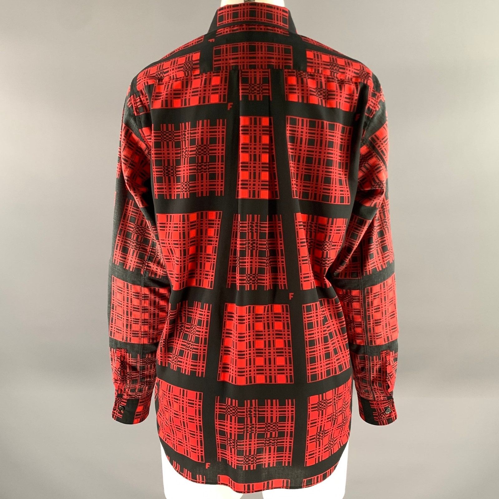 Comme des Garcons COMME des GARCONS Size S Red Black Polyester Plaid Blouse Size S / US 4 / IT 40 - 4 Thumbnail