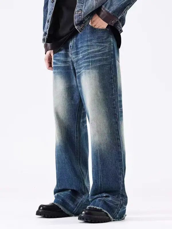 Vintage VIBE High Street Micro Flare Vintage Frayed Edge Jeans Size US 34 / EU 50 - 7 Thumbnail