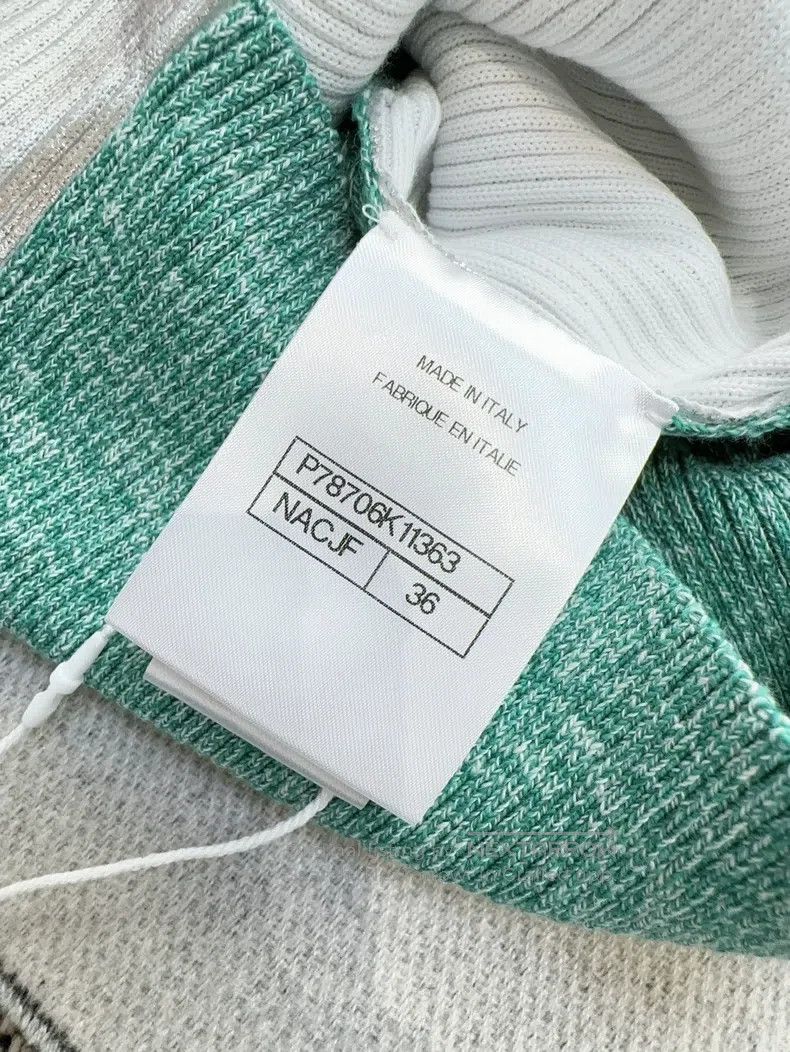 Chanel Chanel 25C bright silver stitching green edge knitted shor Size XS / US 0-2 / IT 36-38 - 7 Thumbnail