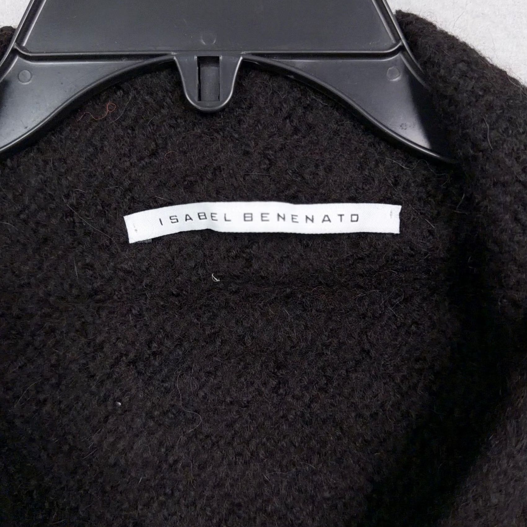 Isabel Benenato Isabel Benenato Sweater Womens 40 Black Dolman V-Neck Wool Alpaca Mohair Knit Made in Italy Size S / US 4 / IT 40 - 5 Thumbnail
