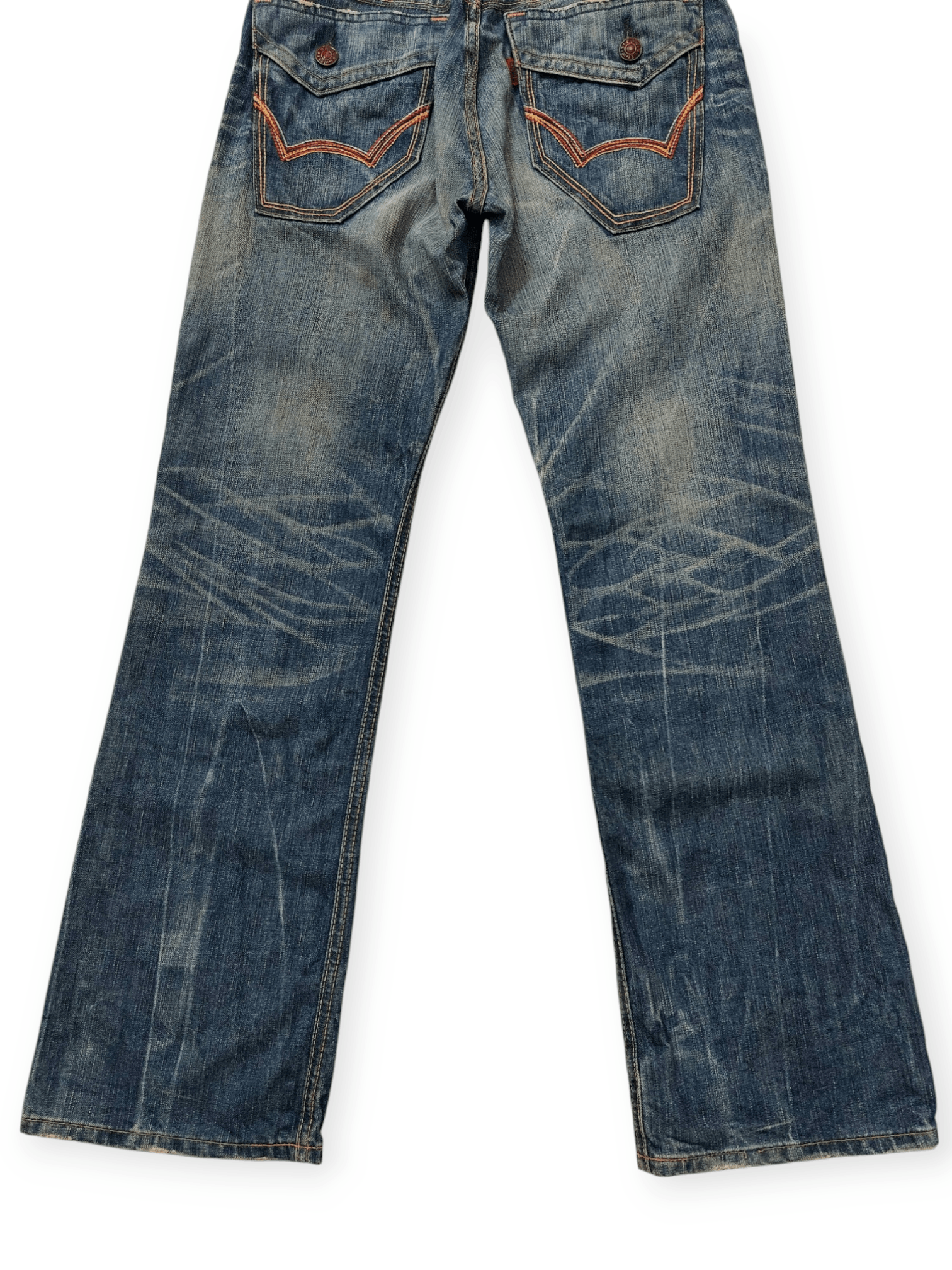 Edwin 💥Flare Vintage Edwin 503 Blue Trip Jeans Denim Size US 30 / EU 46 - 14 Thumbnail