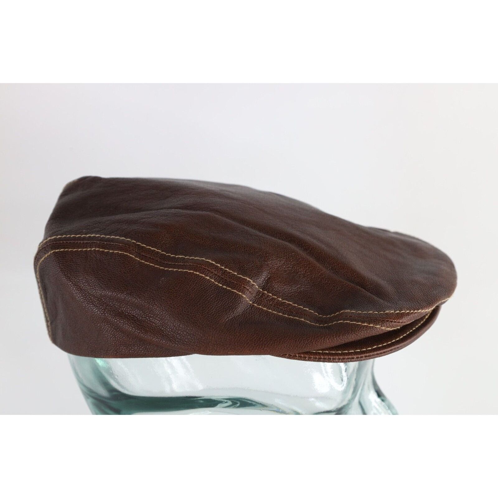 Vintage Vintage 90s Streetwear Leather Newsboy Cabbie Hat Cap Size ONE SIZE - 3 Thumbnail